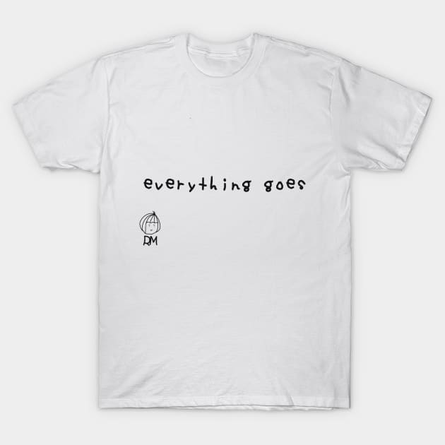 Everything Goes - RM BTS Lyrics Black Version T-Shirt by Sora No Hana